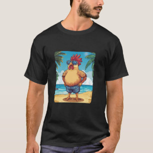 Cooles Rooster in Swimsuit und Sonnenbrille Kostüm T-Shirt