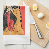 Cooles Rooster-Tragen einer Sonnenbrille Retro Vin Geschirrtuch (Viertel Falte)