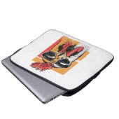 Cooles Rooster-Tragen einer Sonnenbrille Retro Vin Laptopschutzhülle (Vorne Knopf)