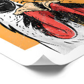 Cooles Rooster-Tragen einer Sonnenbrille Retro Vin Poster (Ecke)