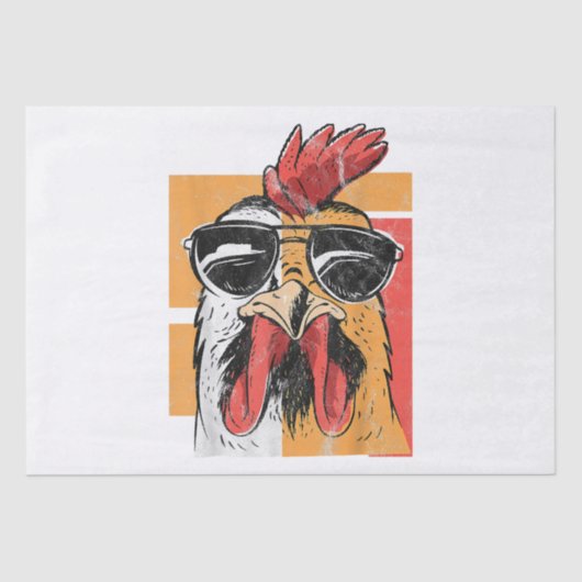 Cooles Rooster-Tragen einer Sonnenbrille Retro Vin Seidenpapier (Vorderseite)