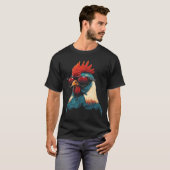Cooles Rooster-Tragen einer Sonnenbrille Retro Vin T-Shirt (Vorne ganz)