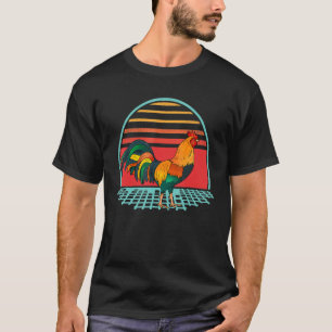 Cooles Rooster Tragen von Sonnenbrillen Retro-Vint T-Shirt