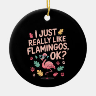 Cooles Rosa Flamingo Liebhaber-Geschenk für Männer Keramik Ornament