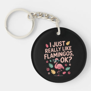 Cooles rosa Flamingo Liebhaber-Geschenk für Männer Schlüsselanhänger