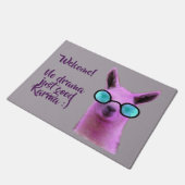 Cooles rosa Lama! Tür-Matte Fußmatte (Schrägansicht)