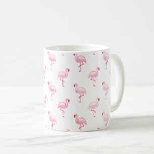 Cooles rosa tropisches Flamingo-Muster auf Weiß Kaffeetasse