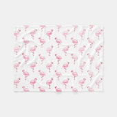 Cooles rosa tropisches Flamingo-Muster in Weiß Fleecedecke (Vorderseite (Horizontal))