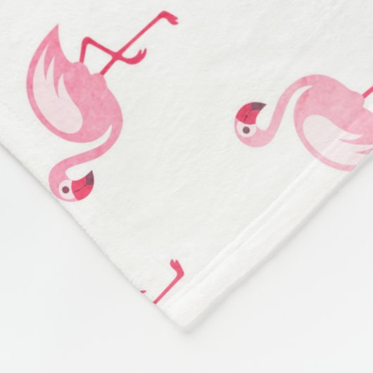 Cooles rosa tropisches Flamingo-Muster in Weiß Fleecedecke (Ecke)
