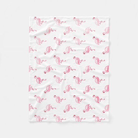 Cooles rosa tropisches Flamingo-Muster in Weiß Fleecedecke (Vorderseite)