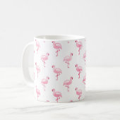 Cooles rosa tropisches Flamingo-Muster in Weiß Kaffeetasse (Vorderseite Links)