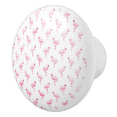 Cooles rosa tropisches Flamingo-Muster in Weiß Keramikknauf (Rechts)