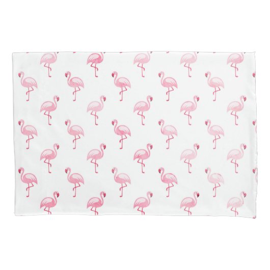 Cooles rosa tropisches Flamingo-Muster in Weiß Kissenbezug (Vorderseite)