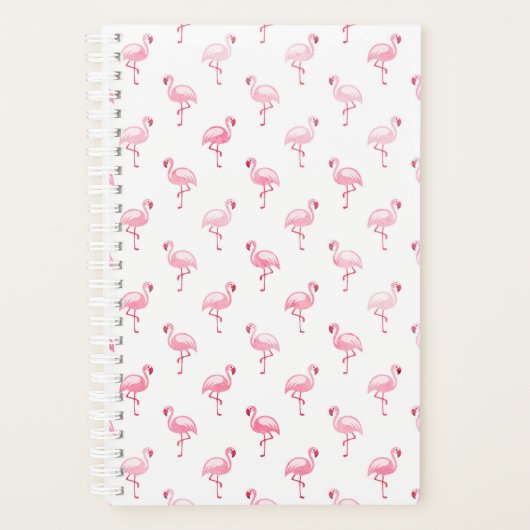 Cooles rosa tropisches Flamingo-Muster in Weiß Planer (Vorderseite)