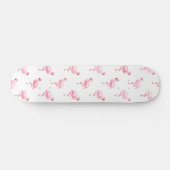 Cooles rosa tropisches Flamingo-Muster in Weiß Skateboard (Horizontal)