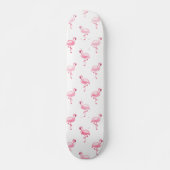 Cooles rosa tropisches Flamingo-Muster in Weiß Skateboard (Vorne)