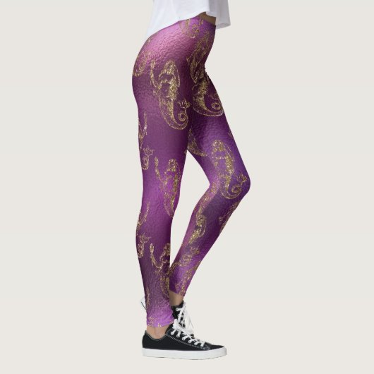 cooles Rosamuster des blauen Grüns des Leggings (Rechts)