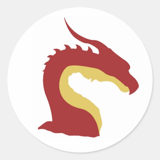 Cooles Rot-Gelb-Fantasieemblem Runder Aufkleber (Vorderseite)