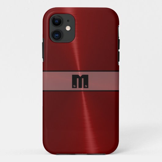 Cooles Rot-Shiny-Edelstahlmetall 14 Case-Mate iPhone Hülle (Rückseite)