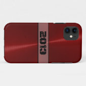 Cooles Rot-Shiny-Edelstahlmetall Case-Mate iPhone Hülle (Rückseite (Horizontal))