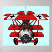 Cooles rotes Flugzeug-Poster-Design Poster (Vorne)