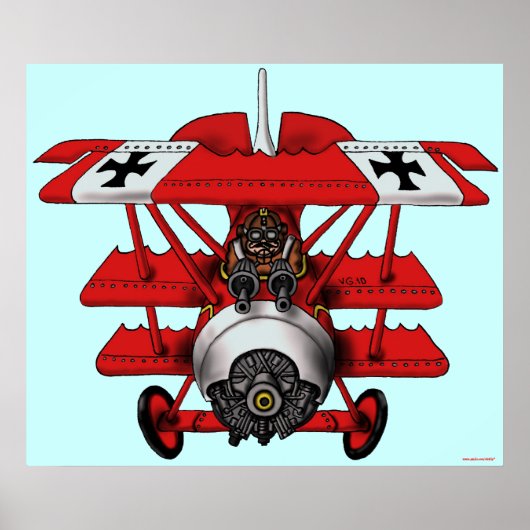 Cooles rotes Flugzeug-Poster-Design Poster (Vorne)