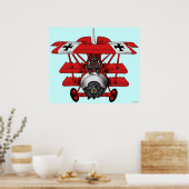 Cooles rotes Flugzeug-Poster-Design Poster (Küche)