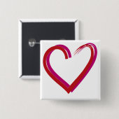 Cooles Rotes Herz Button (Vorne & Hinten)