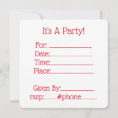 Cooles Rotes Herz mit LIEBE Einladung (Rückseite)