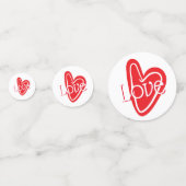 Cooles Rotes Herz mit LIEBE Konfetti (Vorderseiten)