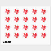 Cooles Rotes Herz mit LIEBE Runder Aufkleber (Blatt)
