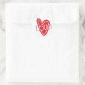 Cooles Rotes Herz mit LIEBE Runder Aufkleber (Tasche)