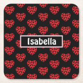 Cooles Rotes Herz Rechteckiger Pappuntersetzer (Vorderseite)