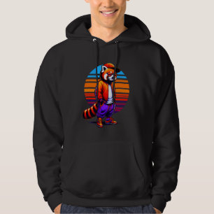 Cooles Rotes Panda Modernes Stadthotel Sunset Retr Hoodie
