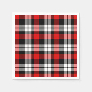 Cooles Rotes Schwarzes Lumberjack Tartan Muster Serviette