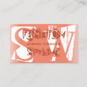 Cooles Rotes Weiß mit Foto und Monogramm Visitenkarte (Vorderseite)