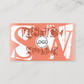 Cooles Rotes Weiß mit Logo und Monogramm Visitenkarte (Vorderseite)