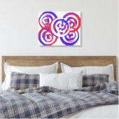 Cooles Rotes Weiß und Blaues Patriotisches Abstrak Leinwanddruck (Insitu (Schlafzimmer))