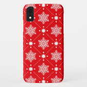 Cooles rotes weißes Schneeflocke-Weihnachtsmuster Case-Mate iPhone Hülle (Rückseite)