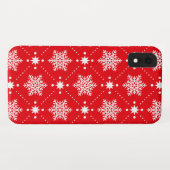 Cooles rotes weißes Schneeflocke-Weihnachtsmuster Case-Mate iPhone Hülle (Rückseite (Horizontal))