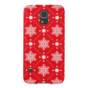 Cooles rotes weißes Schneeflocke-Weihnachtsmuster Galaxy S5 Cover