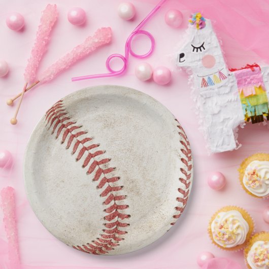 Cooles rustikales Baseballsportteam Modernes Pappteller (Party)
