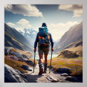 Cooles rustikales Bergziel Wandern Poster (Vorne)