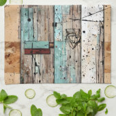 Cooles rustikales Holz im Cabin-Stil Geschirrtuch (Gefaltet)