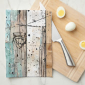 Cooles rustikales Holz im Cabin-Stil Geschirrtuch (Viertel Falte)