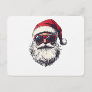 Cooles Santa Claus Gesicht Retro Sonnenbrille Weih Einladung
