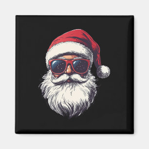 Cooles Santa Claus Gesicht Retro Sonnenbrille Weih Magnet