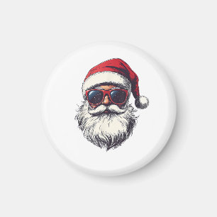 Cooles Santa Claus Gesicht Retro Sonnenbrille Weih Magnet