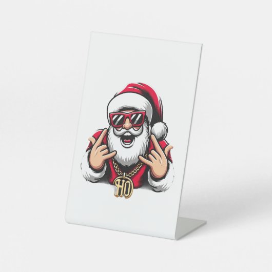 Cooles Santa Tabletop-Zeichen Sockelschild (Vorderseite)