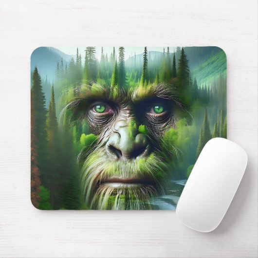Cooles Sasquatch im Wald Mousepad (Mit Mouse)